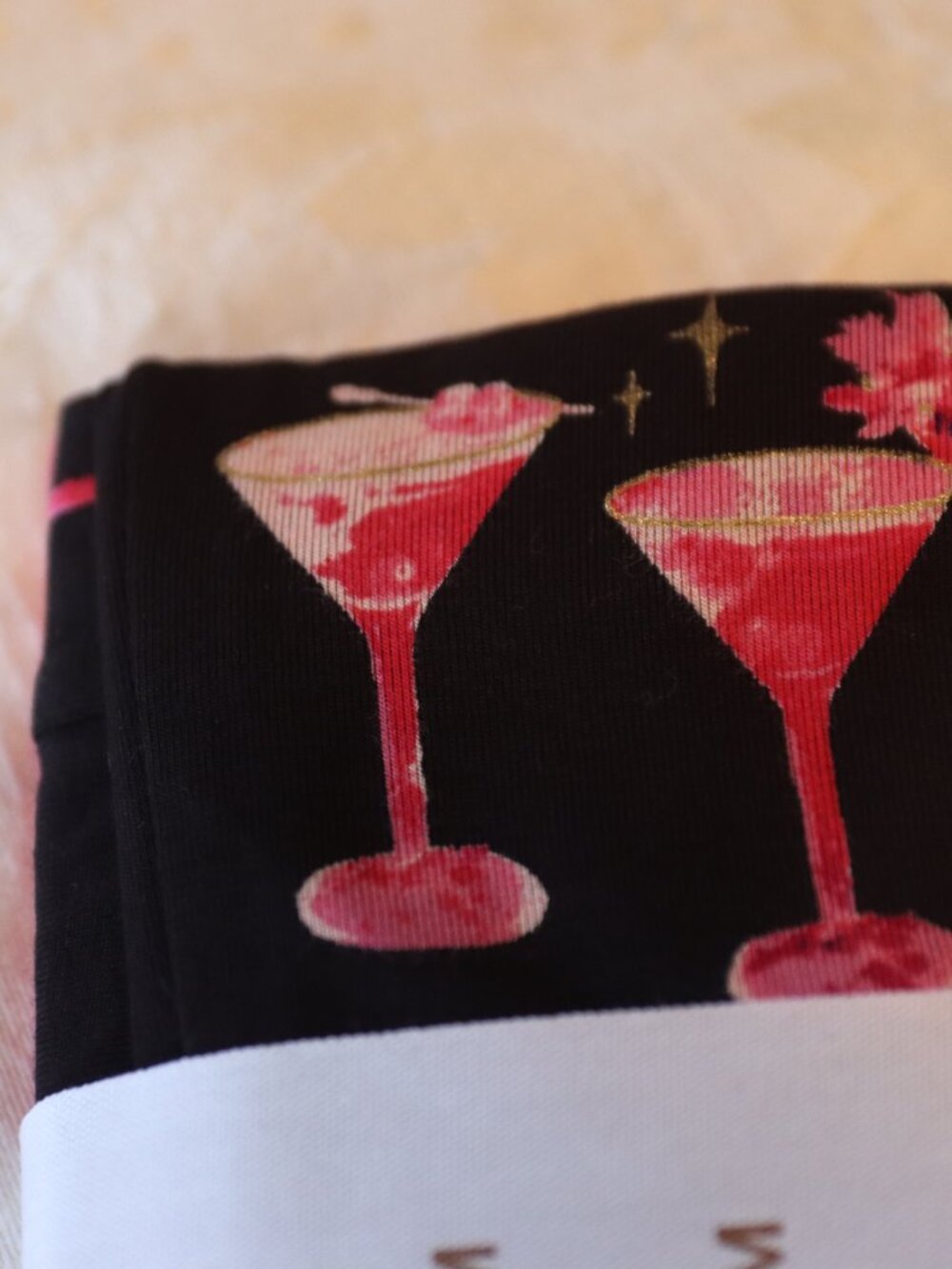 Soma Cool Nights Sleepware Set Red Solid Tee and Sipping Pretty Printed Pant Med - Picture 3 of 7